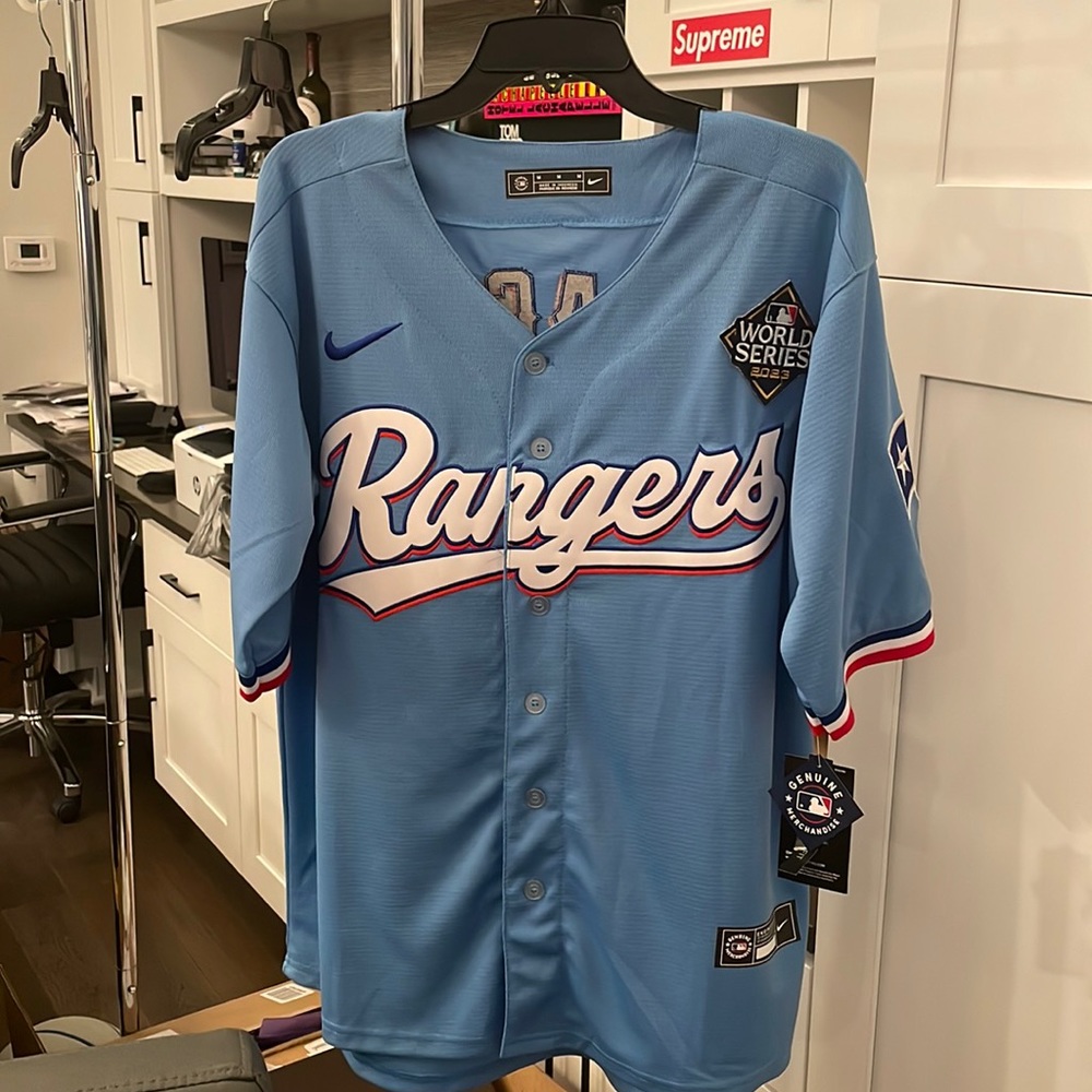 Texas Rangers World Series Seager Nike Jersey - Blue